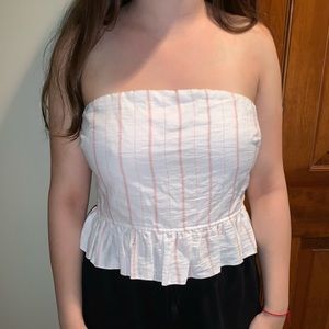Strapless tie top